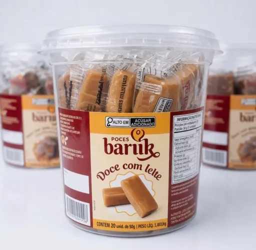 Doce de leite baruk pote com 20 unidades