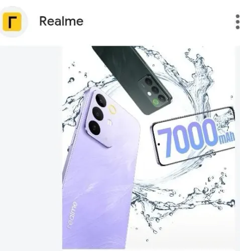 Celular realme C85 filma embaixo d'água