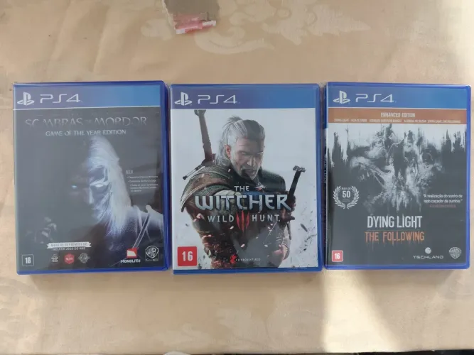 Jogos ps4 - dying light, sombras de mordor e the wicther