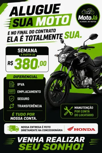 ALUGUE SUA MOTO E NO FINAL DO CONTRATO ELA É SUA!