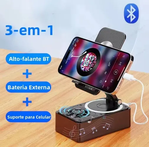 Suporte para smartphone com Alto falante Bluetooth sem fio