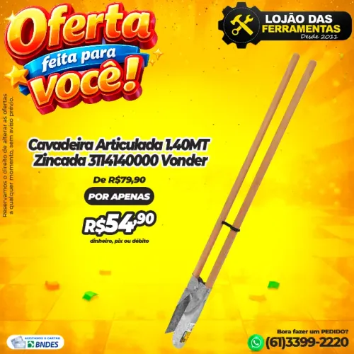 Cavadeira Articulada 1.40MT Zincada Vonder