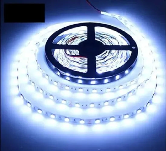 Kit 5 Fitas LED 5050 Branco Frio 12V 5 Metros Cada Iluminação Decorativa