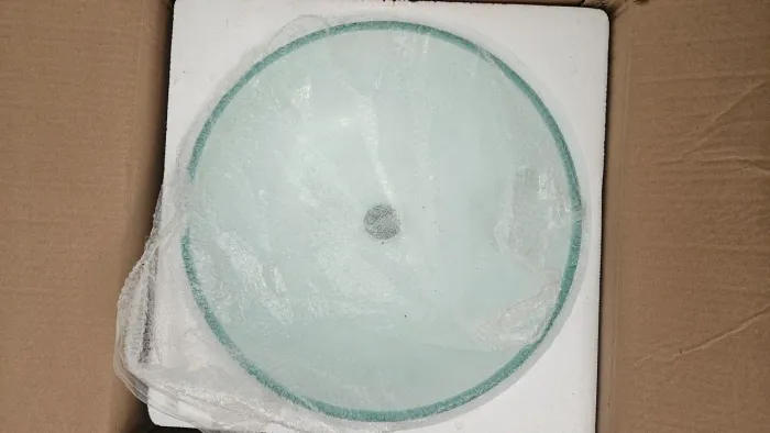 Pia (cuba apoio vidro 38cm court redonda transparente) banheiro