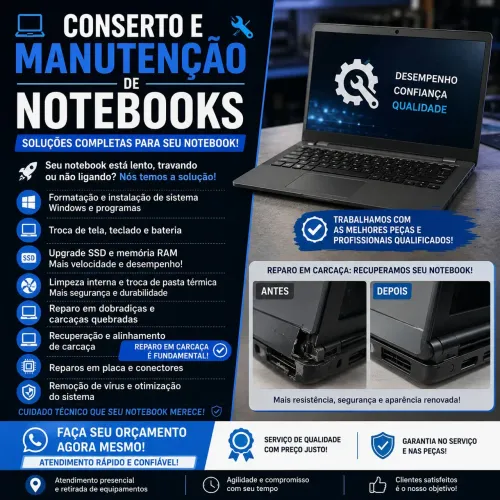 Conserto e manutenção em notebooks e PC 