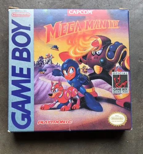 Mega Man IV Game Boy Original Playtronic com Caixa e Manual