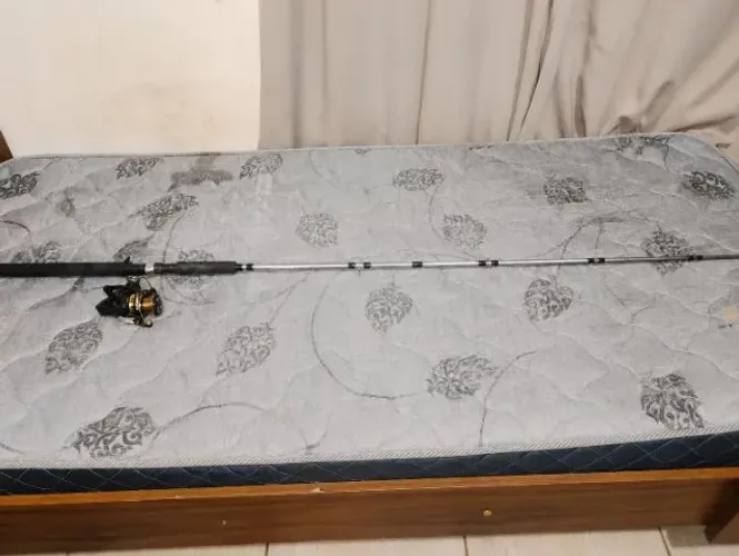 Vara de pesca com molinete