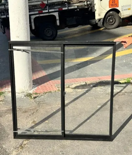 Janela 1.00x1.00 Em Alumínio Preto 2 Folhas PROMOÇÃO LIMITADA !!!!!