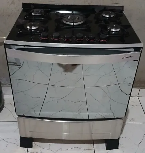 Vendo fogão 5 bocas mesa de vidro elétrico