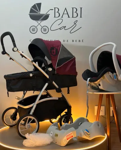 Carrinho de bebê - Dzieco Maly -  Vinho 3 em 1