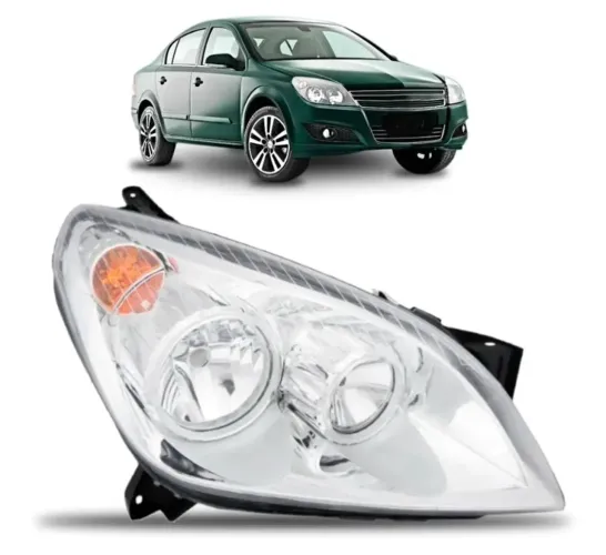 Farol Manual Cromado Aro - Vectra 2009- 2012 
