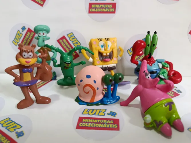 Miniaturas colecionáveis Bob Esponja - Lote com 7 unidades 