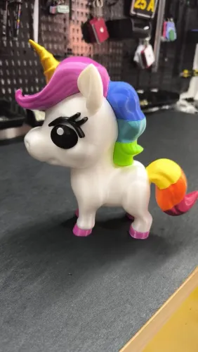 Unicórnio Colorido 20cm Decorativo - Impressão 3D