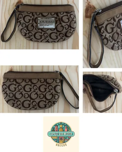 Bolsa de mão (Wristlet) Guess monograma