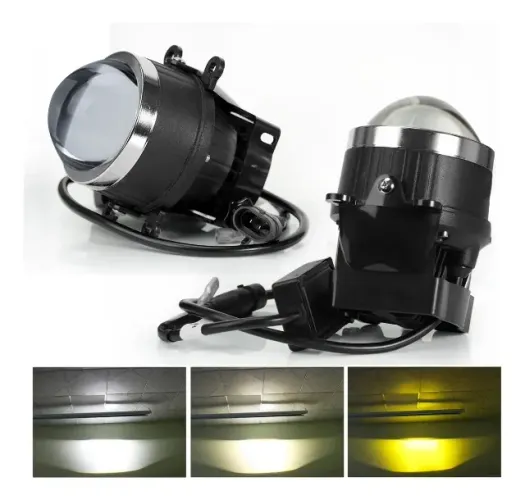 Farol Projetor 3'' Auxiliar Neblina Milha Universal 3 Cores