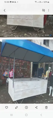 Carrinho de lanche com toldo