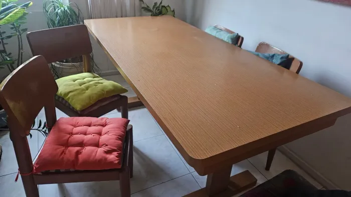 Mesa jantar Madeira retangular com 4 cadeiras 