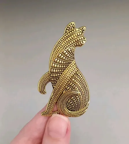 Broche de Gato Dourado Estilo Retro (novo)