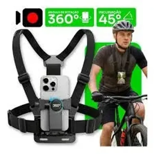 Suporte De Peito Para Celular Câmera Peitoral Cinturão Ajustável
