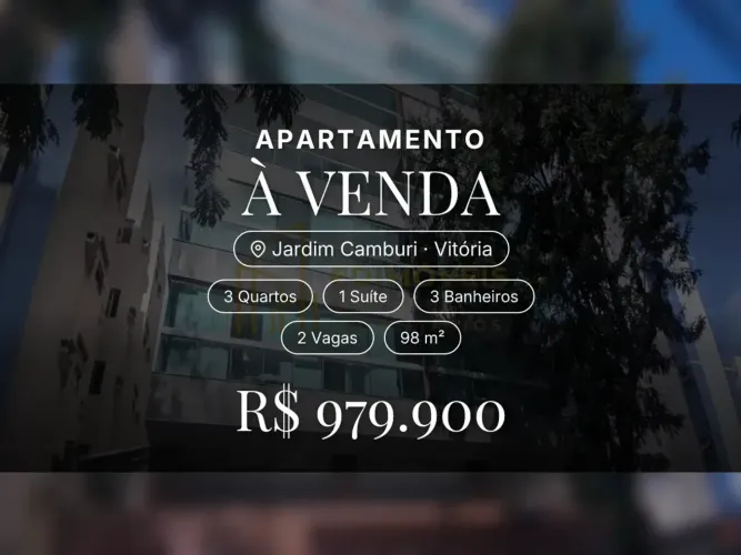 Incrível apartamento de 3 quartos em Jardim Camburi, perto da Praia de Camburi!