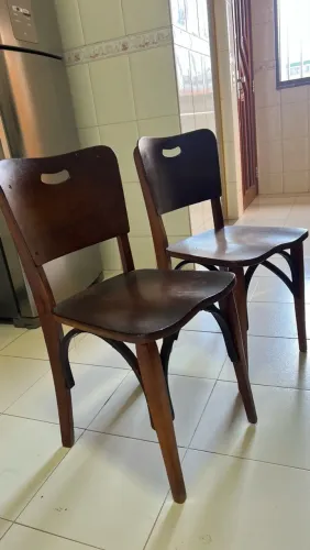 Conjunto de 2 Cadeiras de Madeira Estilo Retrô/Vintage