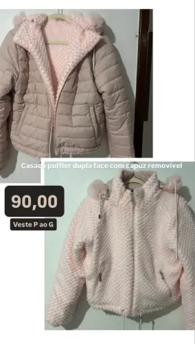 Casaco puffer dupla face