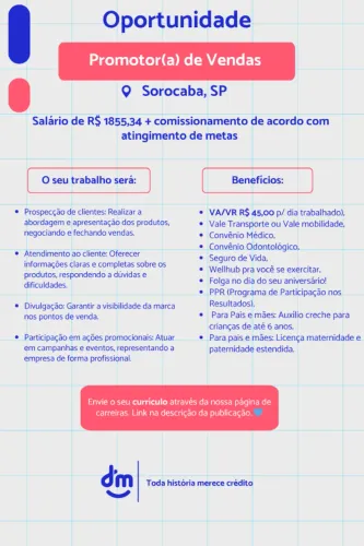 Promotor(a) de Vendas (Sorocaba,SP)