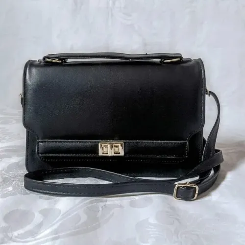 Bolsa Transversal 2 Em 1 Pequena Feminina Preta (Pequenos Defeitos)
