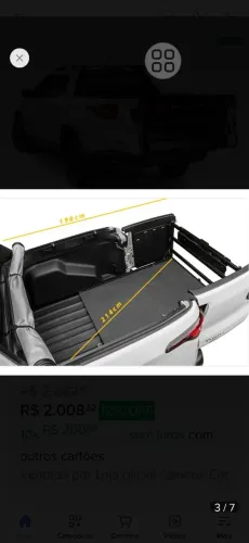 Extensor de caçamba gtnox 300kg para Fiat Toro