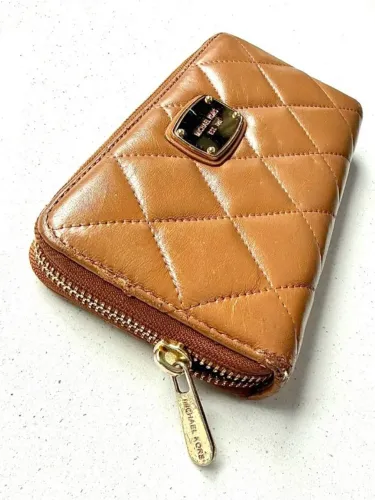 michael kors - carteira feminina couro caramelo