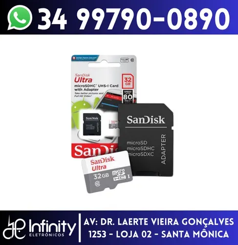 Cartão de Memória 32gb Sandisk Ultra Classe 10 