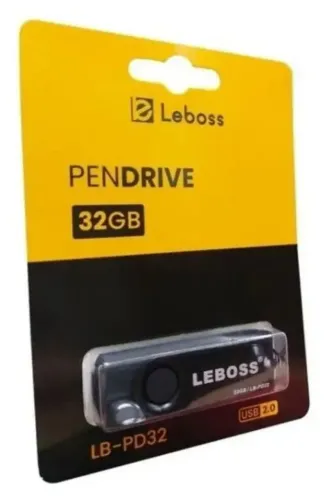 Pendrive 32GB Leboss Original Giratório USB 2.0 Pronta Entrega