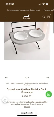 Comedouro ajustável para cachorro