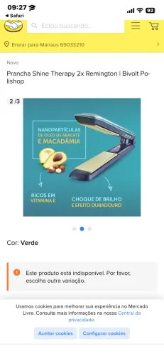 Prancha para cabelos 