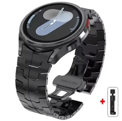 Pulseira Aço Preta Galaxy Watch 7 6 5 4 Classic Premium