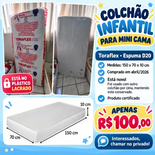 VENDO COLCHÃO INFANTIL PARA MINI CAMA ? Colchão Toraflex D20 ? 150 x 70 cm