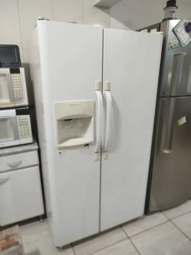 Geladeira Frigidaire Side by Side Branca - Com Dispenser de Água/Gelo (Funcionando)