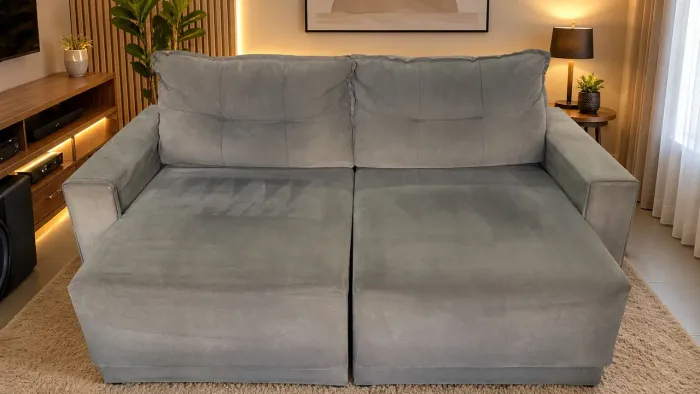 Sofa retratil cinza