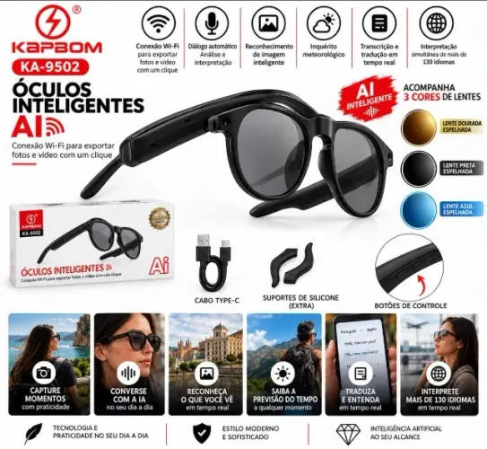 ÓCULOS INTELIGENTE COM CÂMERA