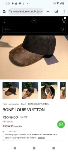 Chapéu em bom estado da marca Louis Vuitton