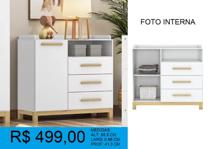 COMODA - INFANTIL COM UMA PORTA = TEMOS PRONTA ENTREGA 