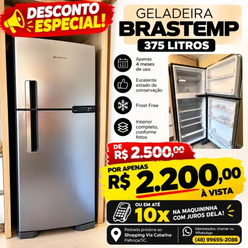 GELADEIRA 375L BRASTEMP | pra vender logo!