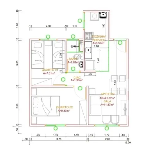 Apartamento 2/4