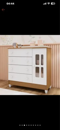 Cômoda Infantil 4 Gavetas com Porta Fraldário Nova na caixa