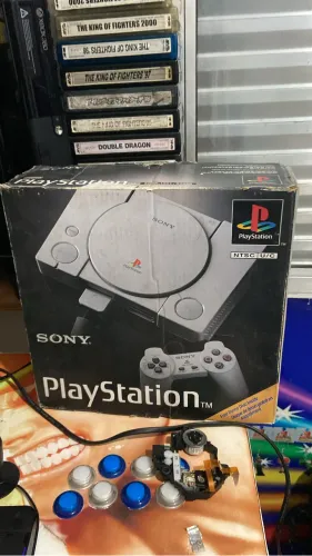 Ps1 com caixa e jogos no sd