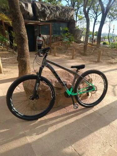 Bicicleta Aro 29 Preta e Verde - Freio a Disco