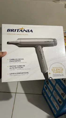 Britânia Secador de Cabelos Mais Silencioso 1600W BSC3400 220V Baixo nível de ruído Metal