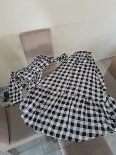Conjunto saia e croped xadrez DWZ tamanho M