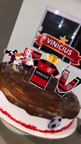 Topo de Bolo Personalizado Flamengo - Festa de aniversário