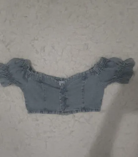 Saía jeans e croppet jeans